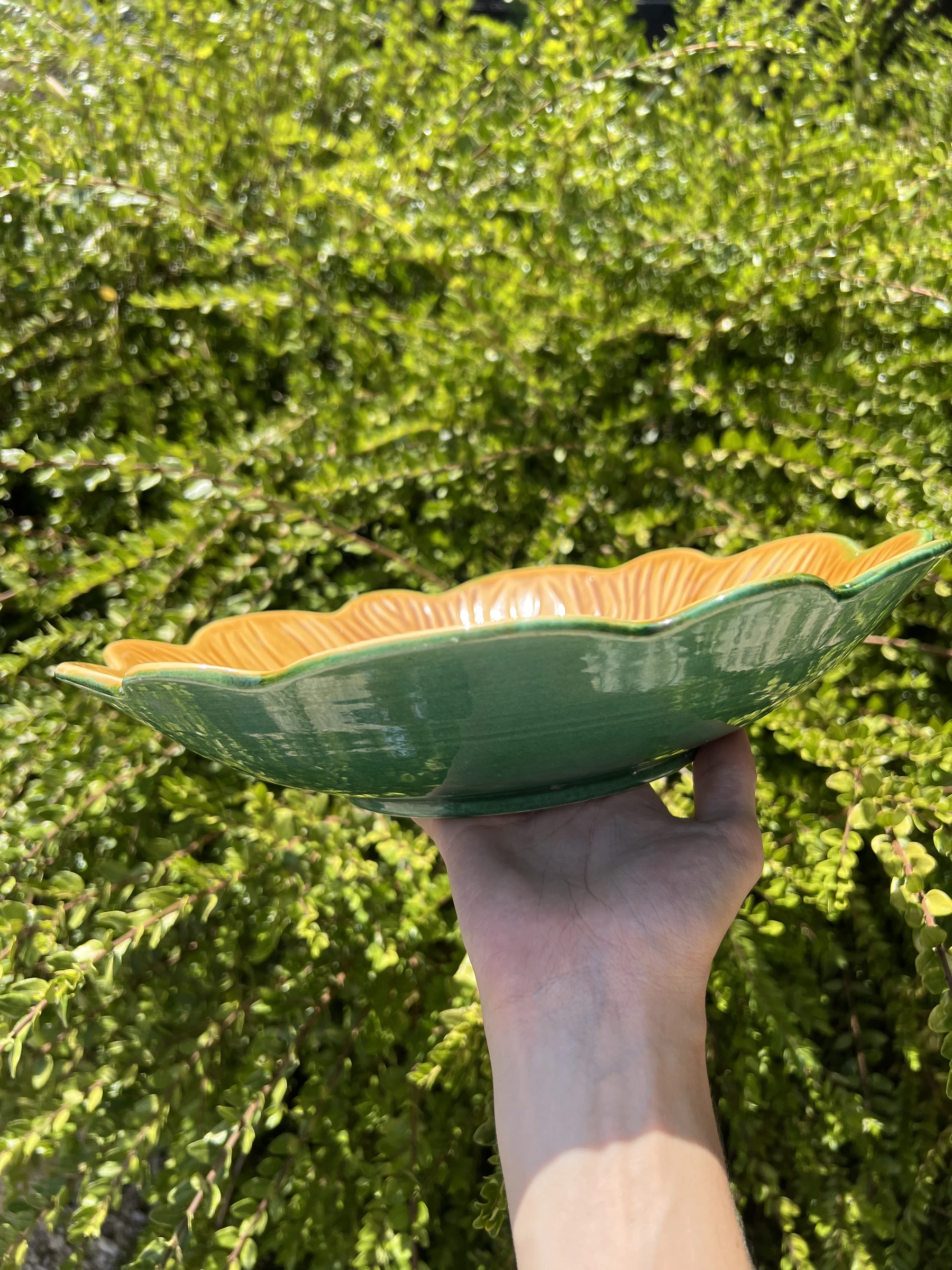 ☀️ Groot vlak ceramisch bloemvormig vintage 30 cm zonnebloem decoratie – photo 2